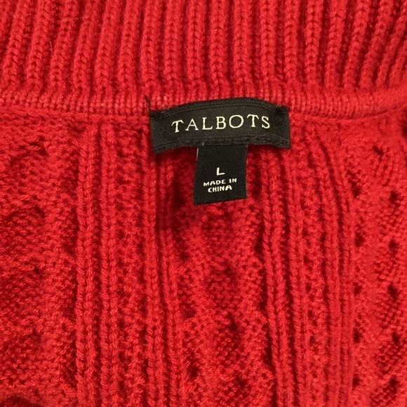 Talbots Open Front Heavy Weight Cardigan Sweater Size L Red - Picture 6 of 7